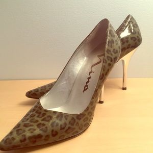Army green leopard print heels
